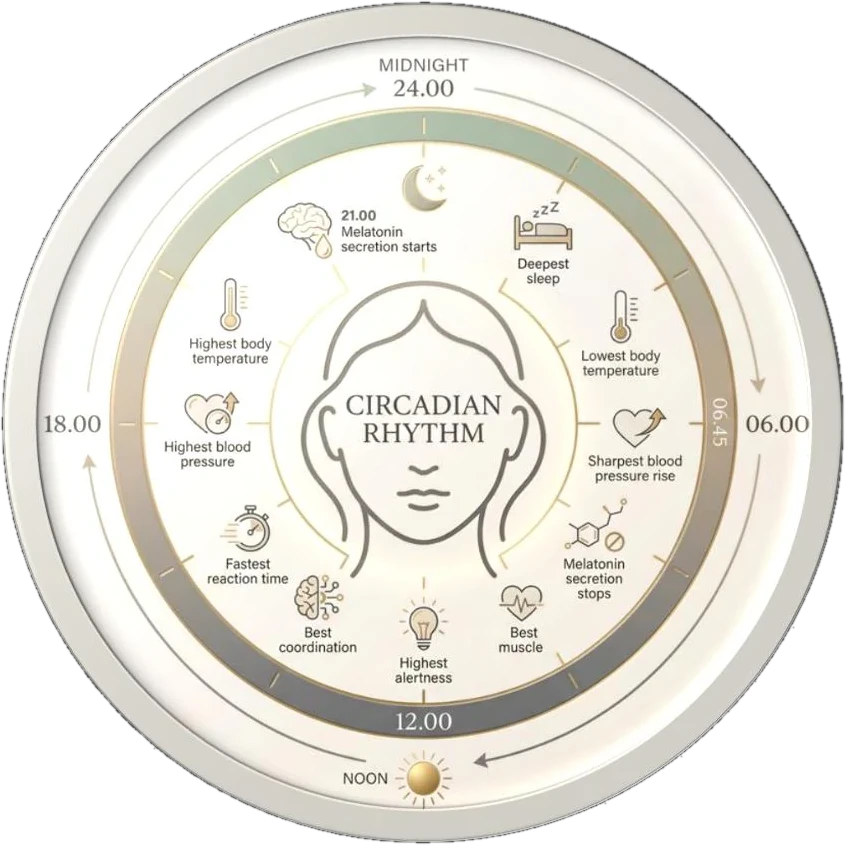 24-hour circadian rhythm clock